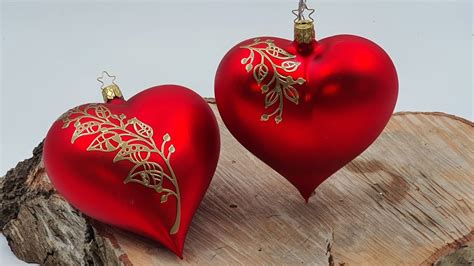 Valentine ' s day, så vel som av noen lovebird er meldinger og innlegg. 1 stk. Rødt hjerte af glas, 13 cm, dekoreret - Lys og Hjerter