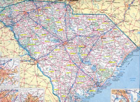 Highway Road Map Of South Carolina Road Map