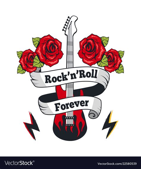 Rock N Roll Forever Guitar Royalty Free Vector Image