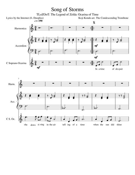Uploaded on apr 21, 2017. Song of Storms Sheet music for Accordion, Harmonica, Flute (Mixed Trio) | Musescore.com