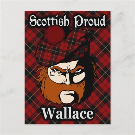 Scottish Clan Wallace Tartan Postcard