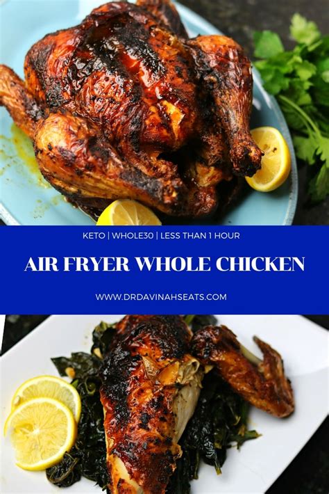 The standard size slow cookers are a bit too small and a whole chicken won't fit. Air Fryer Whole Chicken (Keto & Whole30) | Dr. Davinah's Eats