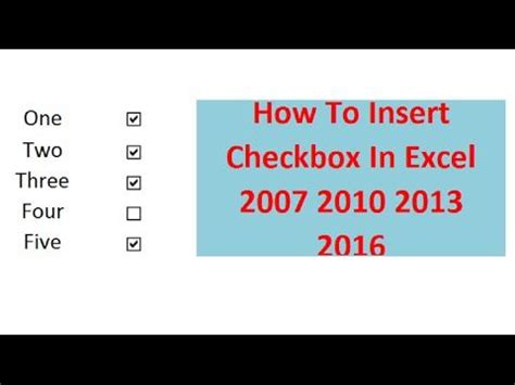 You can only add one checkbox or option button at a time. How To Insert Checkbox In Excel | Excel, Insert, All video