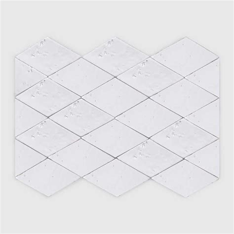 Sample Glazed Diamond Gloss White 8 Diamond Tile Handmade Tiles