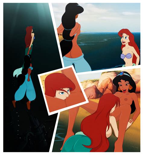 Rule 34 2girls Aladdin Arabian Areola Ariel Ass Beach Black Hair Breasts Busty Cleavage