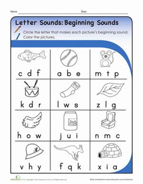 letter sounds beginning sounds worksheet educationcom beginning