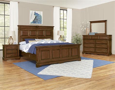 Heritage Amish Cherry King Mansion Bed With Decorative Rails Ms By Vaughan