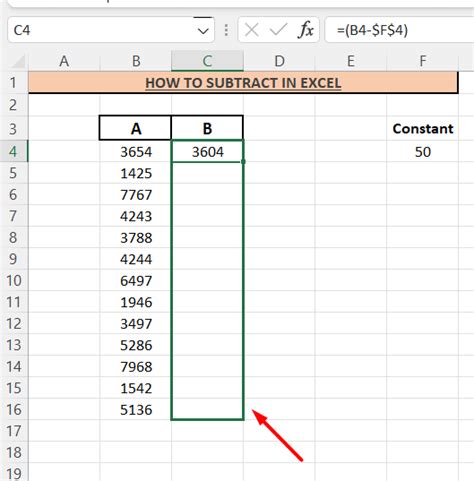 How To Subtract In Excel Solution For 4 Scenarios