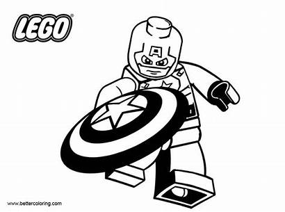 Lego Coloring America Pages Superhero Captain Printable