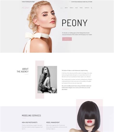 Wordpress Themes For Models And Modeling Agencies Site Bloom
