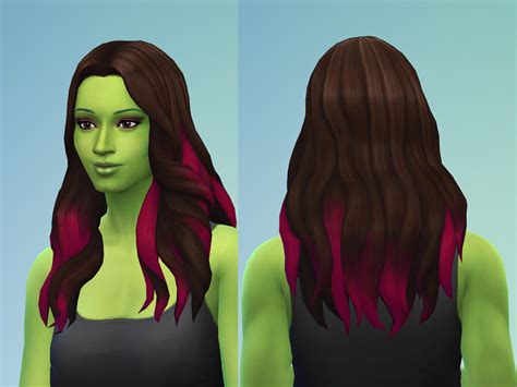 Sims 4 Hairs ~ The Sims Resource Gamora Hair Retextured By