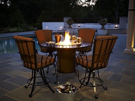 Modway sojourn small outdoor bar table in chocolate. 40 wrought iron patio furniture sets for a stylish outdoor ...