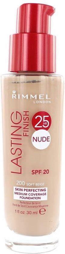 Rimmel Lasting Finish 25 HR Nude Foundation 200 Soft Beige Bol Com