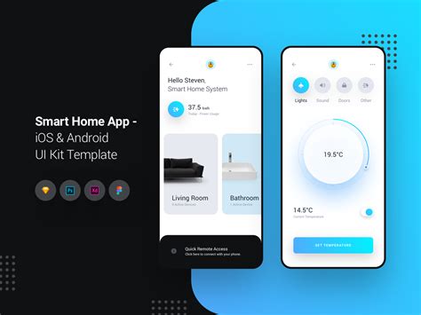 Here, i will tell you, how you can get samsung galaxy s10 here, we used the paid app, because it comes with custom theme options with predesigned navigation bar for samsung experience ui, android pie. Smart Home App - iOS & Android UI Kit Template - UpLabs