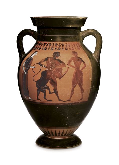 An Attic Black Figured Amphora Type B Attributed To Group E Circa