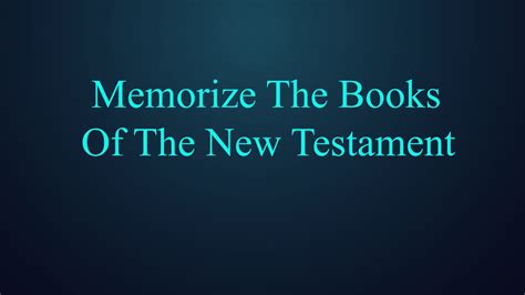 Memorize Books Of The New Testament Funny Song Youtube