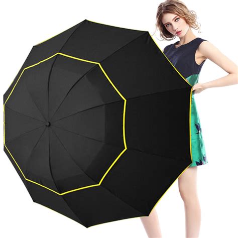 Fancytime Big Folding Umbrella For Man Umbrella Rain Woman 130cm