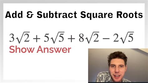Add And Subtract Square Roots Radicals Youtube