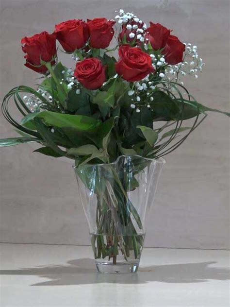 Mazzo di 12 rose rosse a gambo lungo confezionato con verde decorativo. Mazzo di 12 Rose rosse a gambo lungo - Zambon Fiori Treviso