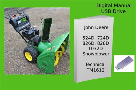 John Deere 524d 724d 826d 828d 1032d Snowblower Technical Manual Tm1612 24 95 Picclick