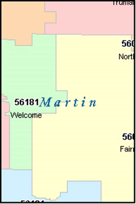 MARTIN County Minnesota Digital ZIP Code Map