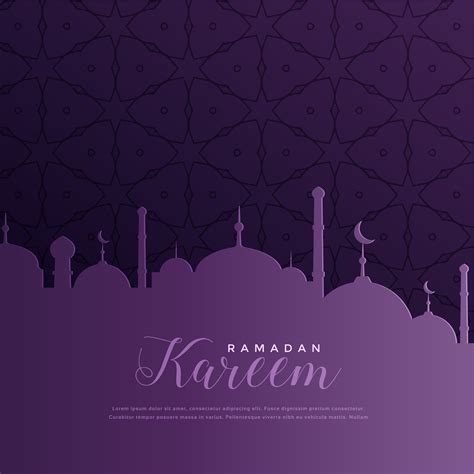 Ramadan Kareem Greeting In Purple Color Theme Download Free Vector