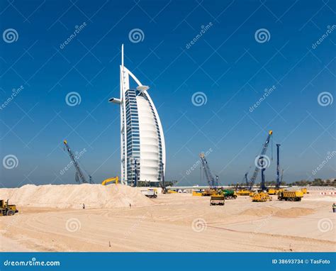 Under Construction Site Jumeirah Beach In Dubai Editorial Stock Image