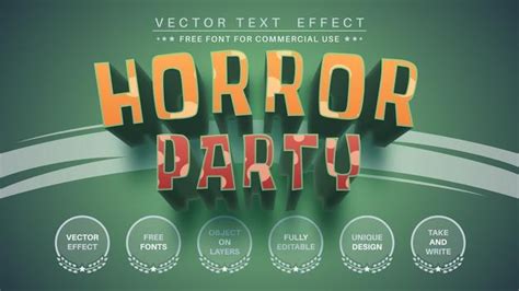 Premium Vector Horror Movie Edit Text Effect Font Style