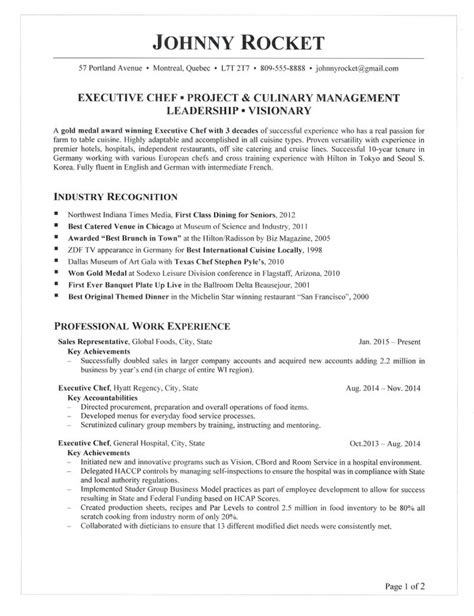 36 Executive Chef Resume Objective Samples Geoffs Archive Collections