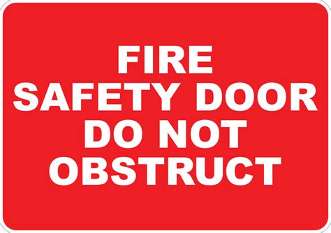 Fire Safety Door Do Not Obstruct Sign Create Signs Australia