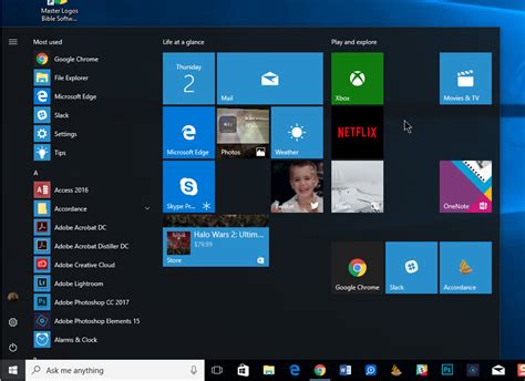 Windows 10 Default Start Menu Layout