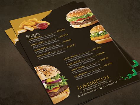 Free Fast Food Menu Template On Behance