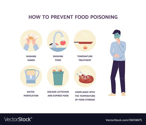 How To Prevent Food Poisoning Medical Infographic Vector Image