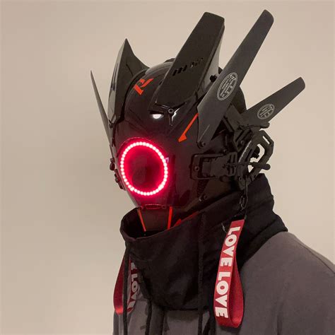Yyinyuan White Cyberpunk Mask Futuristic Techwear Halloween Cosplay