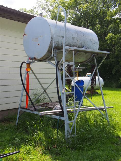 Fuel Tank And Stand Approx 300 Gal With Wire Gasoline