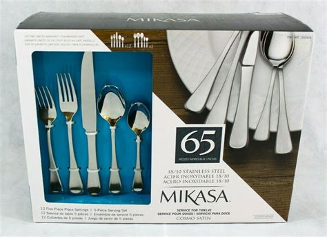 Mikasa Cosmo Satin 1810 Stainless Steel 65 Piece Flatware Set Service