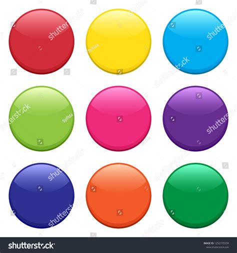Set Round Colorful Buttons Vector Illustration Stock Vector Royalty