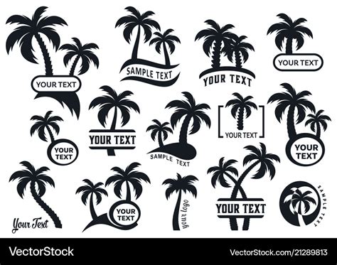 Black Palm Tree Logo Templates Royalty Free Vector Image