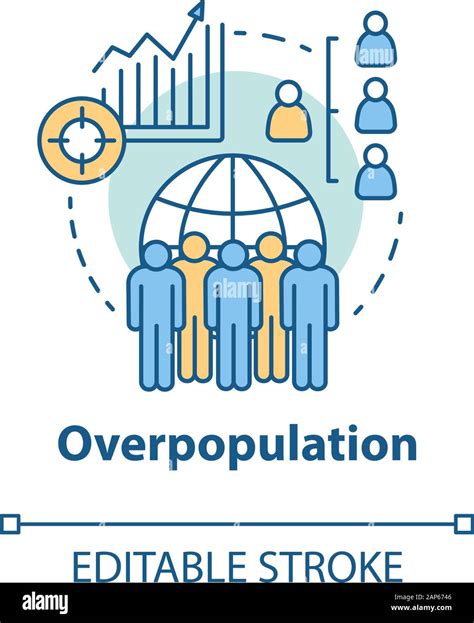 Overpopulation Concept Icon Planet Overcrowding Idea Thin Line