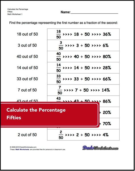 How To Find The Percentage Of Two Numbers Worksheet