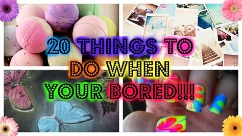 The activities listed above are just some of the cool things you can do that will help your kid's. 20 Things to do when your bored - YouTube