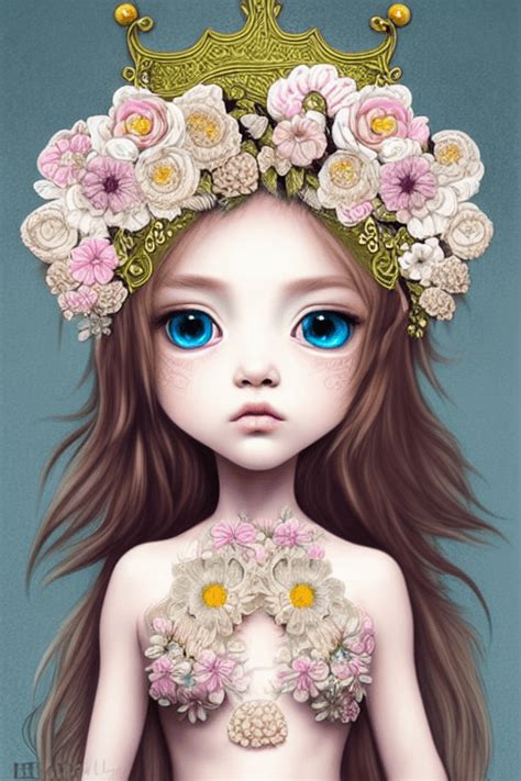 Hyper Realistic Ultra Intricate Flower Chibi Girl Graphic · Creative