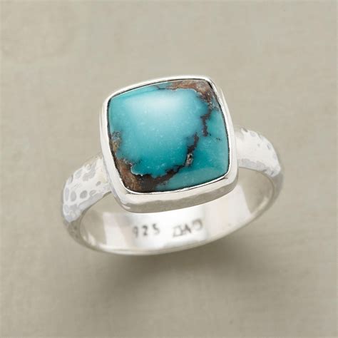 TURQUOISE SQUARED RING In This Handcrafted Turquoise Squared Ring