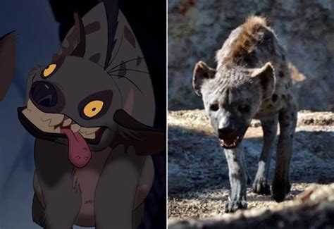 The Hyenas Lion King Cartoon And Live Action Cast Side By Side Photos Popsugar Celebrity