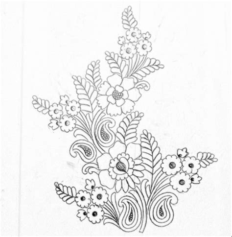 Found 1.74k drawing images for 'embroidery'. Simple flower design drawing/pencil sketch embroidery ...
