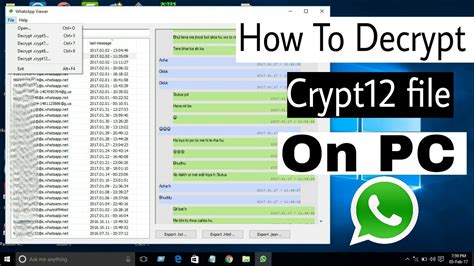 You must assign your phone number to the app, so it's not as anonymous as other options. How to Decrypt WhatsApp Crypt12 Files On Your PC - YouTube
