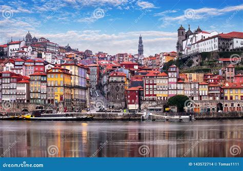 Cityscape Of Porto Oporto Old Town Portugal Valley Of The Douro River