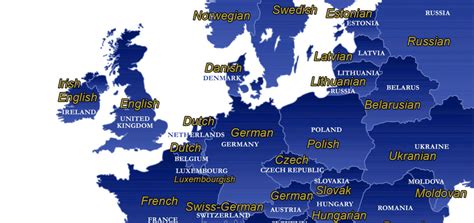Map Of Official Languages Of Europe Map Of Europe Europe Map