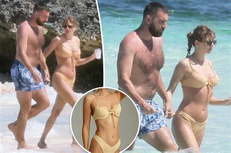 Taylor Swifts Perfect Yellow Bikini From Her Bahamas Trip With Travis