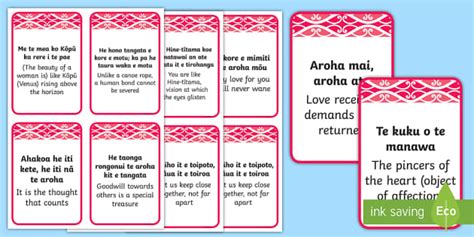 Māori Aroha Whakataukī Flashcards Words of Wisdom